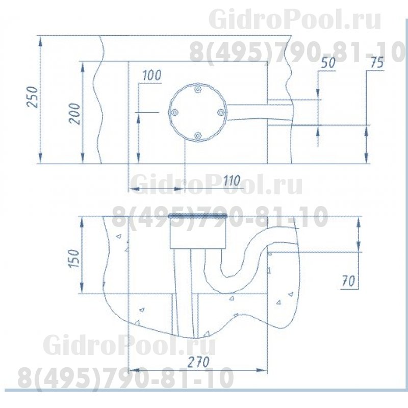 РАСПАЯЧНАЯ КОРОБКА КРУГЛАЯ (D=115мм) без обжима