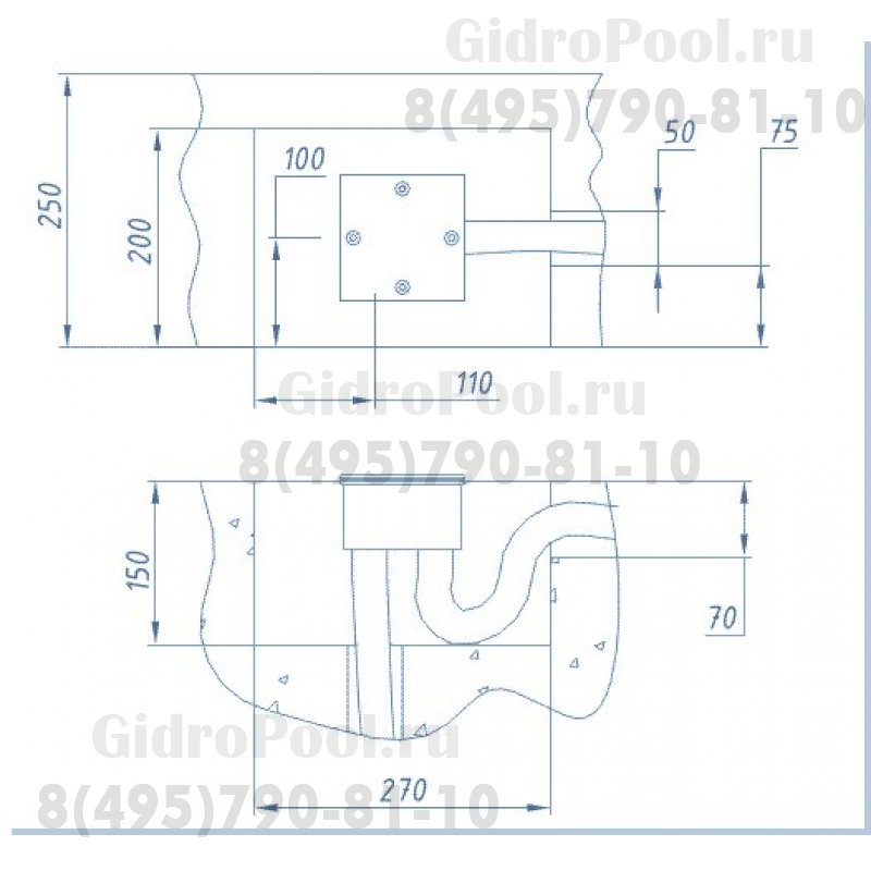 РАСПАЯЧНАЯ КОРОБКА КВАДРАТНАЯ (120х120мм) / без обжима