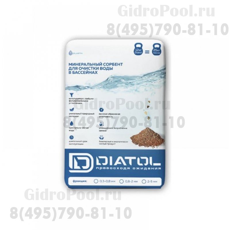 Адсорбирующий материал (минеральный и природный сорбент) Diatol, 2,0-5,0 мм, мешок 12,2 кг