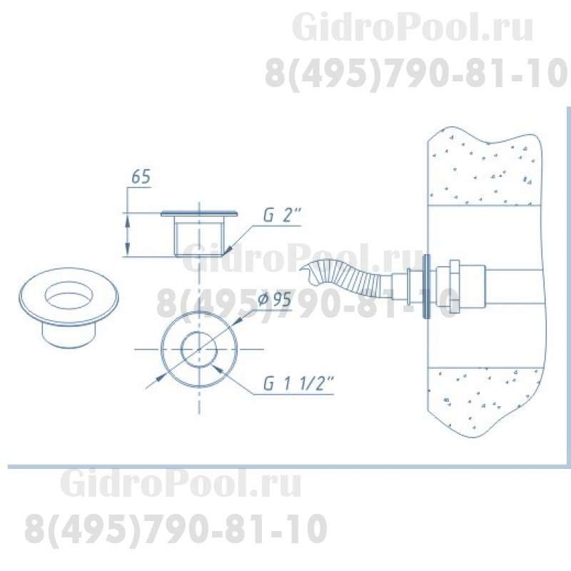 Форсунка подсоединения подводного пылесоса / на плитку