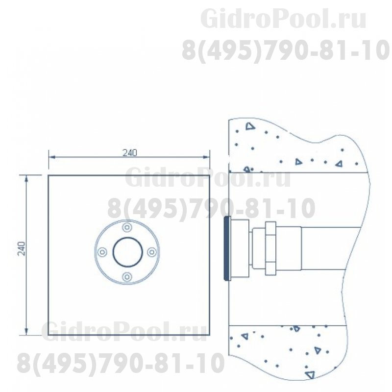 Форсунка подсоединения подводного прожектора