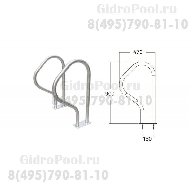 Поручни из нерж.стали (компл.2 шт.) Emaux ARB-F (88074205)