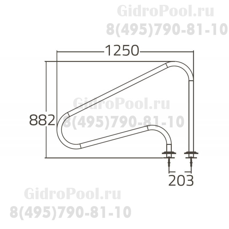 Поручни из нерж.стали (компл.2 шт.) Emaux ARG-F (88074405)