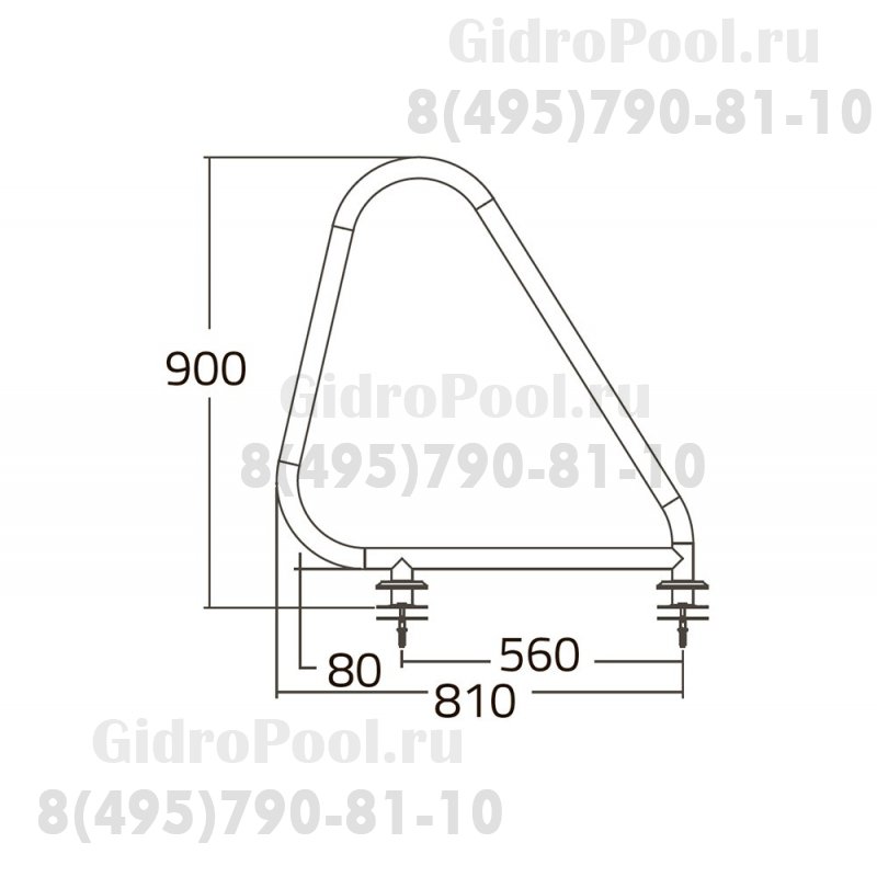 Поручни из нерж.стали (компл.2шт.) Emaux ARA (88074105)