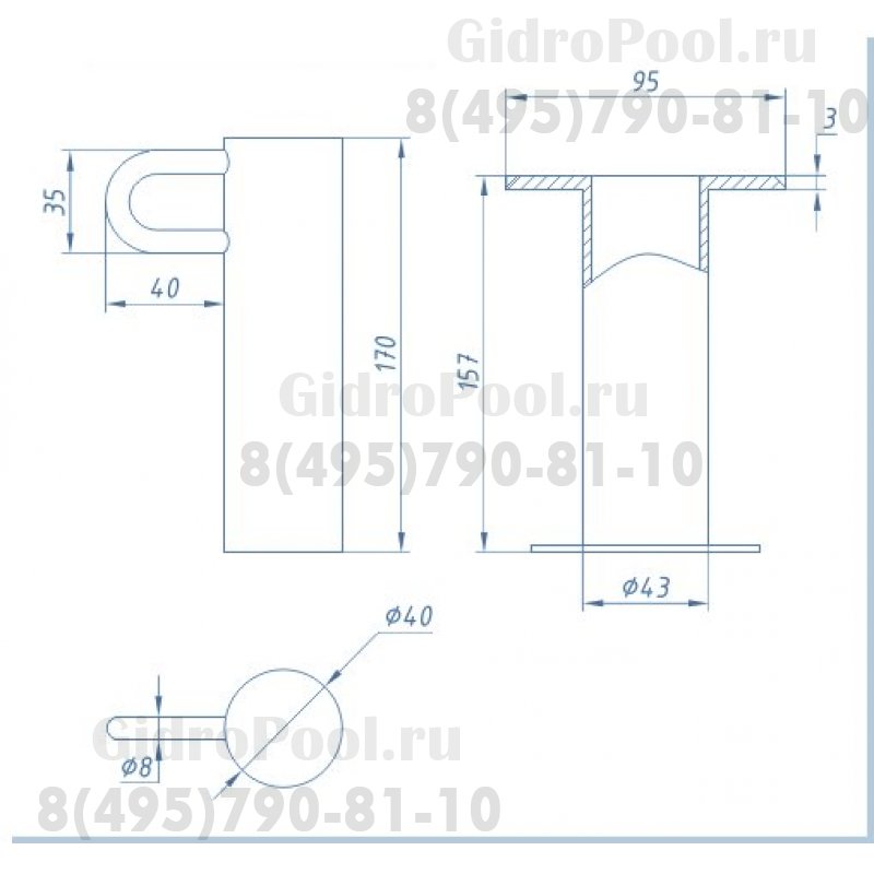 Анкер горизонтальный крепления спортивной дорожки / на плёнку