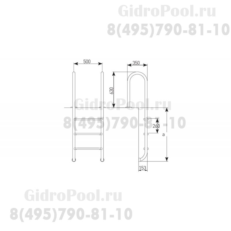 Лестница 5 ступеней (у.б.) Kripsol WALL/MURO (MI 5.С)