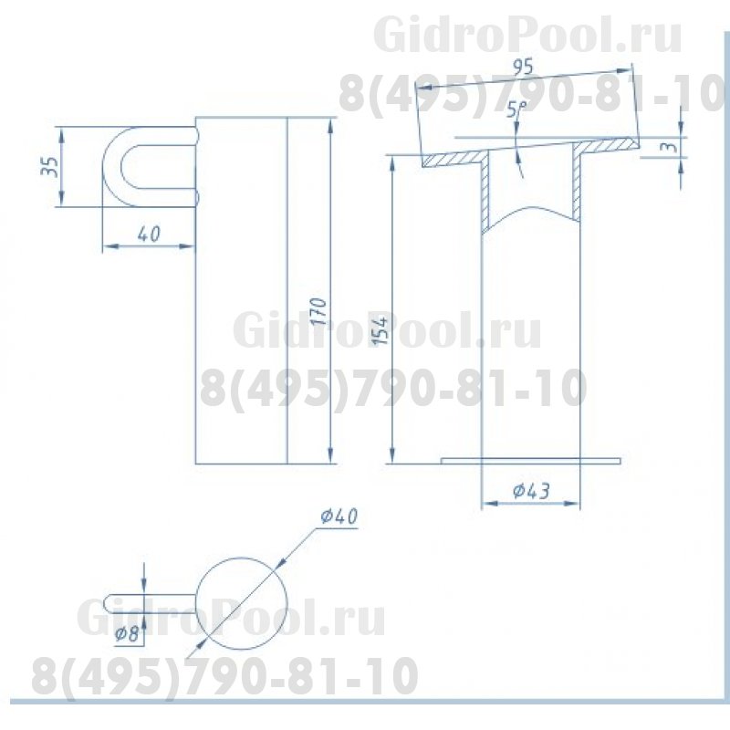 Анкер наклонный крепления спортивной дорожки / на плитку