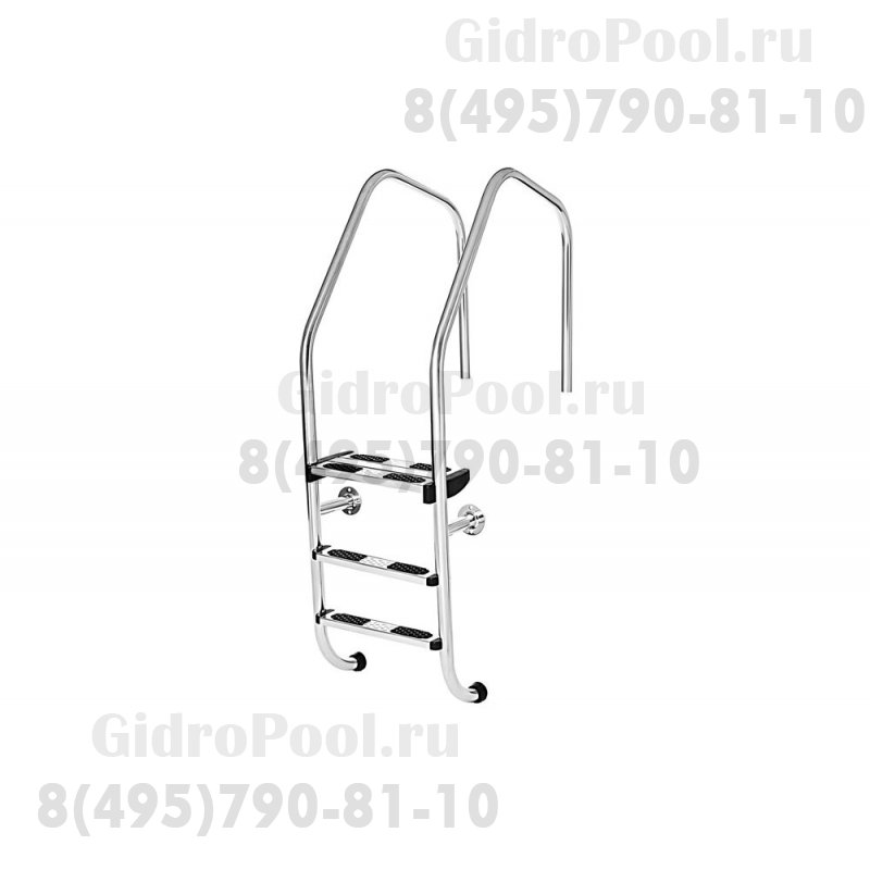 Лестница 3 ступени (ш.б.) Flexinox SPECIAL OVERFLOW AISI-316 (с закладными в сборе)