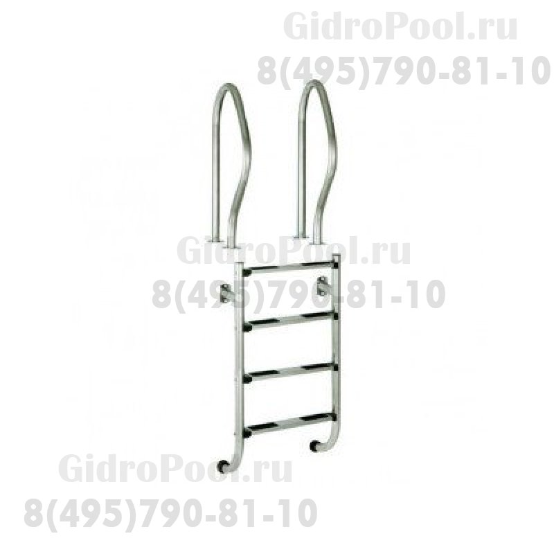 Лестница 4 ступени Kripsol TWO-PART/DOS PIEZAS (DPI 4.C) c поручнями