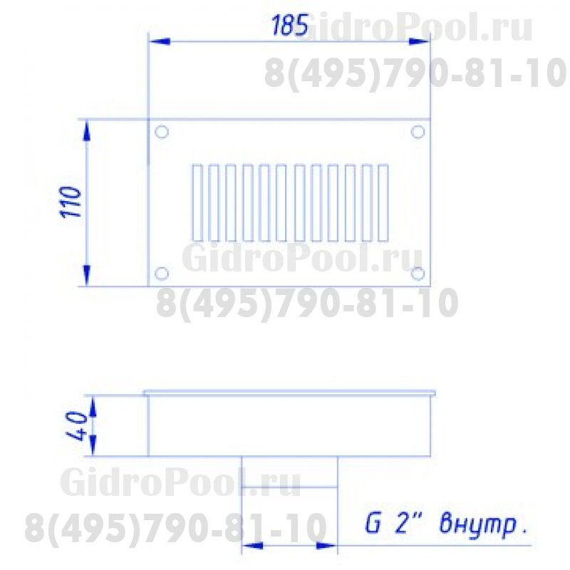 Дренаж переливного лотка