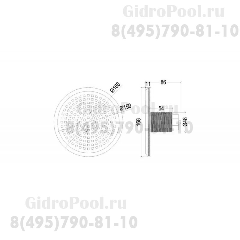 Прожектор встраиваемый 1 1/2 (18Вт/12В) LED RGB WAKING HJ-FG-PC168-1,5