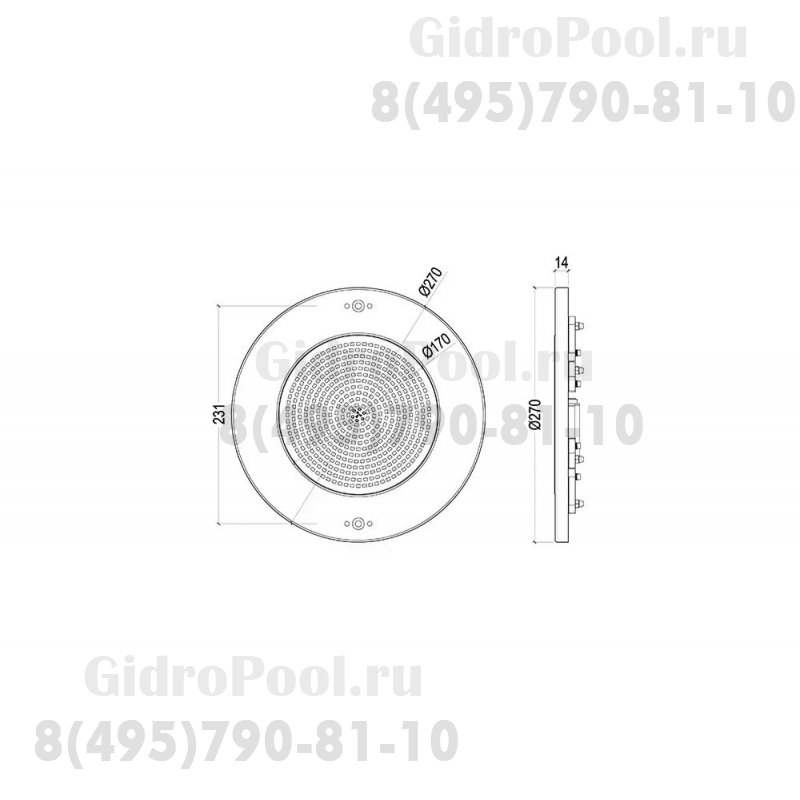Прожектор накл.(с адаптером) из нерж.стали (18Вт/12В) LED White WAKING HJ-WM-SS270-FGV