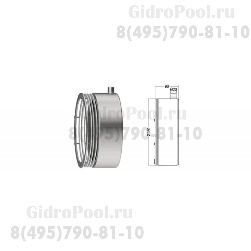 Ниша закладная прожектора из нерж.стали (универсал.) SSV WAKING HJ-RC-SS270