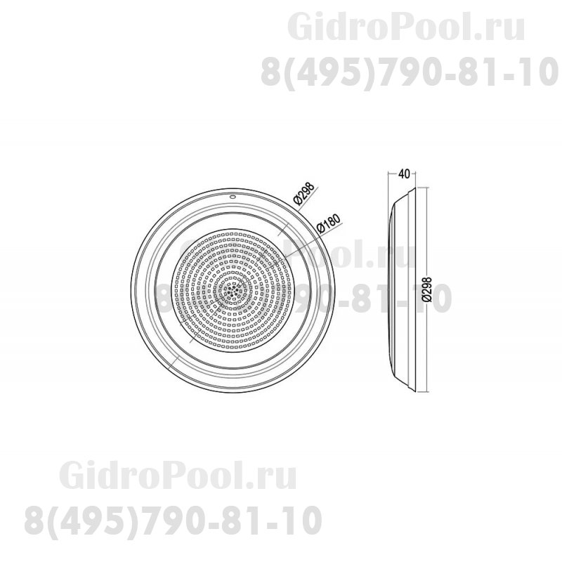 Прожектор накладной из нерж. стали рамка синяя (35Вт/12В) LED White WAKING HJ-WM-SS298