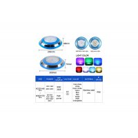 Прожектор накладной из нерж. стали рамка синяя (18Вт/12В) LED Cold white Tadpole JKD-YC230-SP
