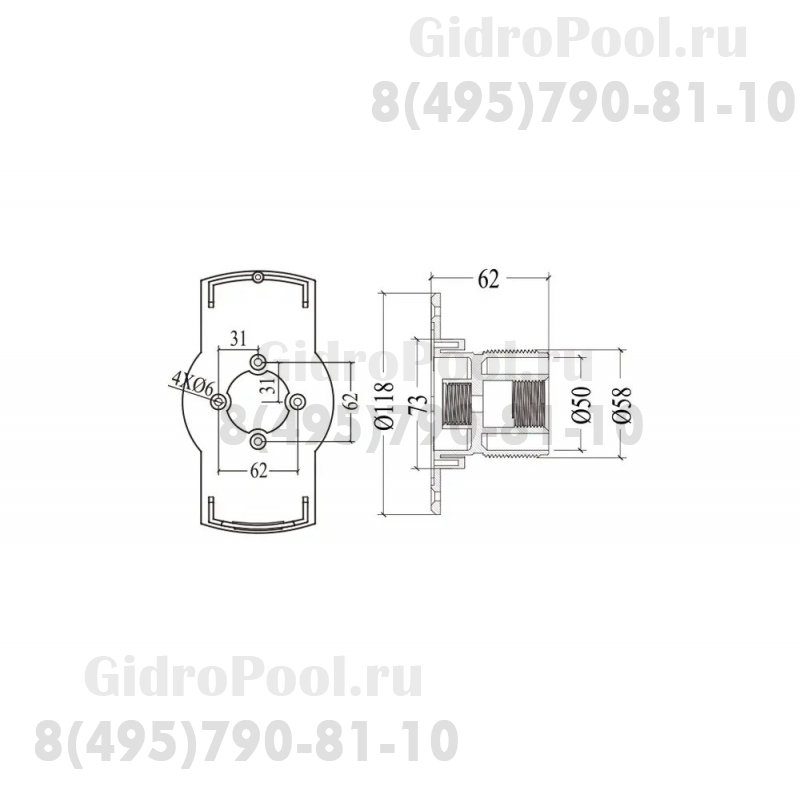 Прожектор накл.(с адаптером) рамка св.серая (35Вт/12В) LED RGB WAKING HJ-WM-PC290-FGV