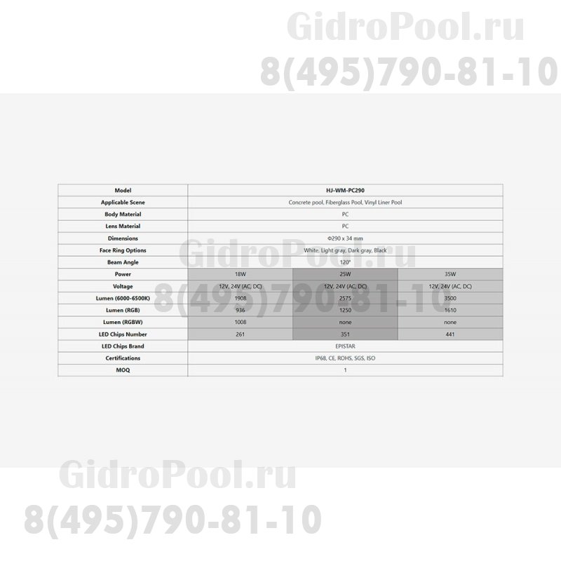 Прожектор накл.(с адаптером) рамка белая (35Вт/12В) LED RGB WAKING HJ-WM-PC290-FGV