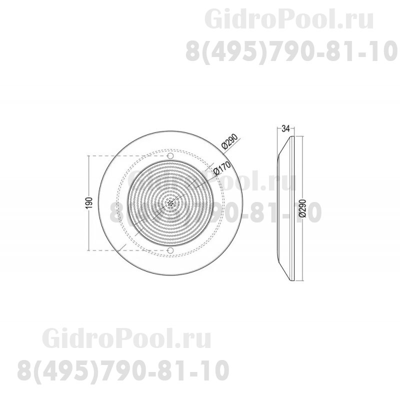 Прожектор накл.(с адаптером) из нерж.стали (18Вт/12В) LED RGB WAKING HJ-WM-SS290-FGV