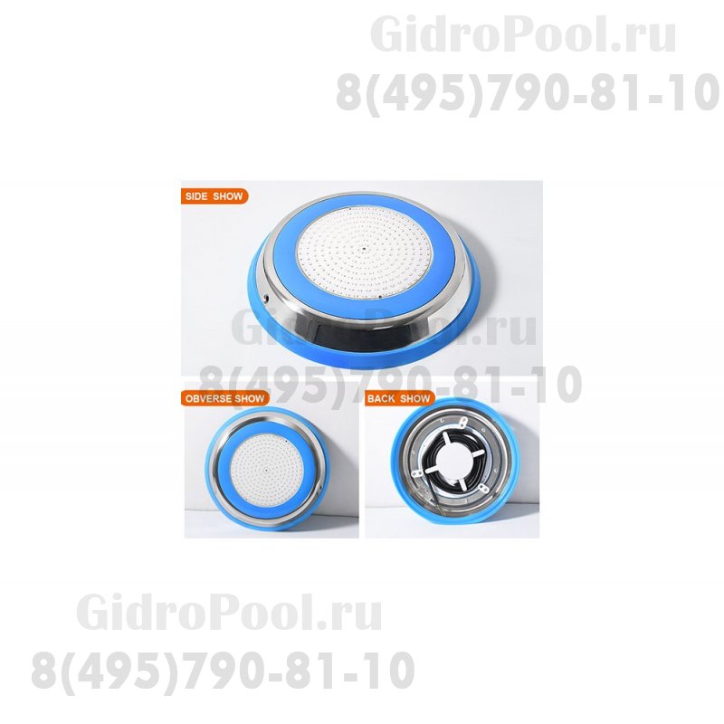 Прожектор накладной из нерж. стали рамка синяя (35Вт/12В) LED Cold white Tadpole JKD-YC300-SP