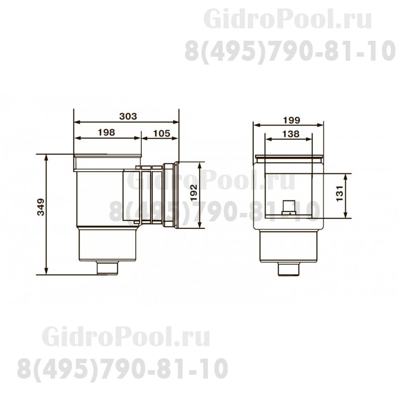 Скиммер ( универсал.) Emaux EM0010 RV (Opus) 91600302/88150112