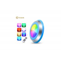 Прожектор накладной из нерж. стали рамка синяя (35Вт/12В) LED RGB с пультом Tadpole JKD-YC300-SP