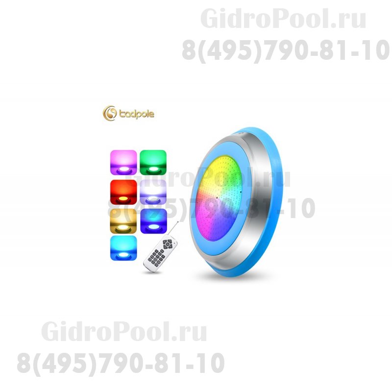 Прожектор накладной из нерж. стали рамка синяя (25Вт/12В) LED RGB с пультом Tadpole JKD-YC300-SP