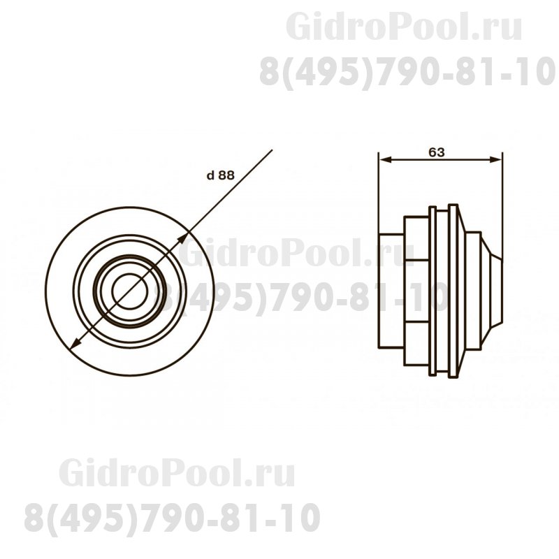 Форсунка возврата воды для сборных бассейнов Waterpik WP-192 ABS