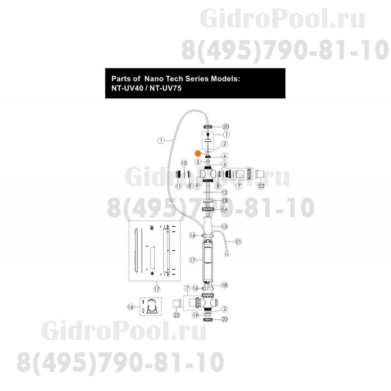 Лампа ультрафиолетовая GUANYI 75W Е130427