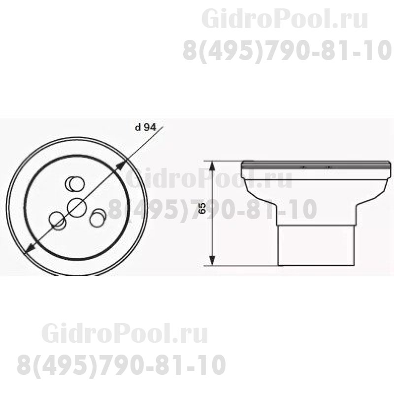 Форсунка возврата воды донная из нерж. стали (универсал. комбинированной подачи) M.FD.K