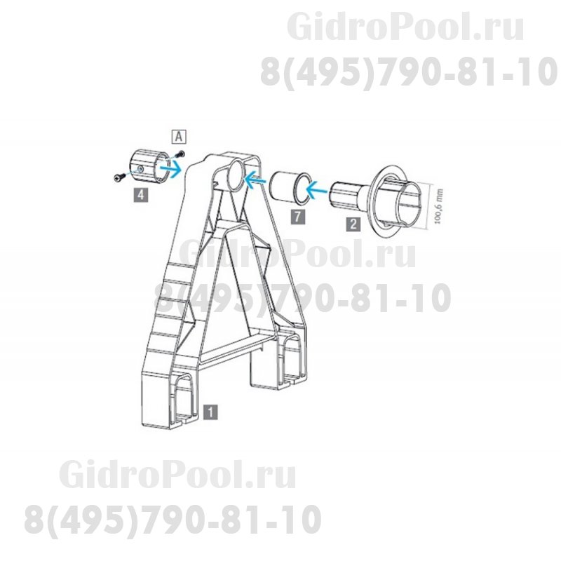 Заглушка-фиксатор втулки-адаптера рукоятки ролика на колесах PerAqua 150049
