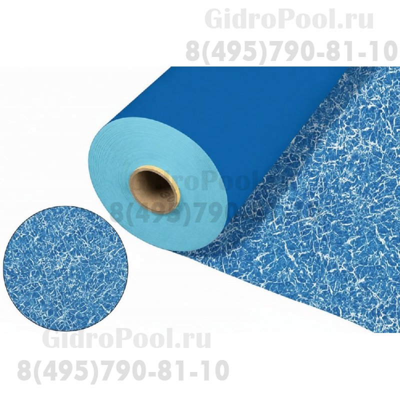 Пленка для отделки бассейнов голубой мрамор Light Blue Marble FXT010 2х25 (50 кв.м)