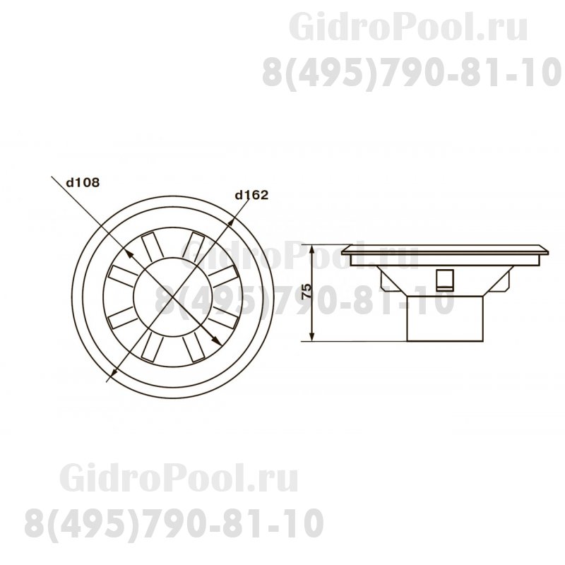 Форсунка возврата воды донная (универсал.) Kripsol BIFL.С