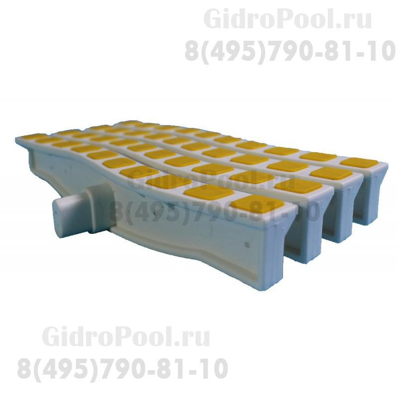 Решетка переливная цветная волна Anti Slip 250 х 26.5 мм желтый DE2725W Emaux 88171107