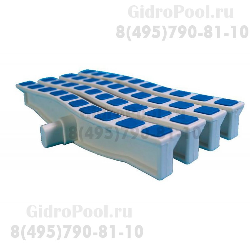 Решетка переливная цветная волна Anti Slip 250 х 26.5 мм синий DE2725B Emaux 88171108