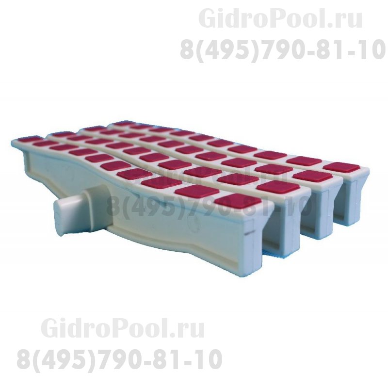 Решетка переливная цветная волна Anti Slip 250 х 26.5 мм красный DE2725W Emaux 88171106