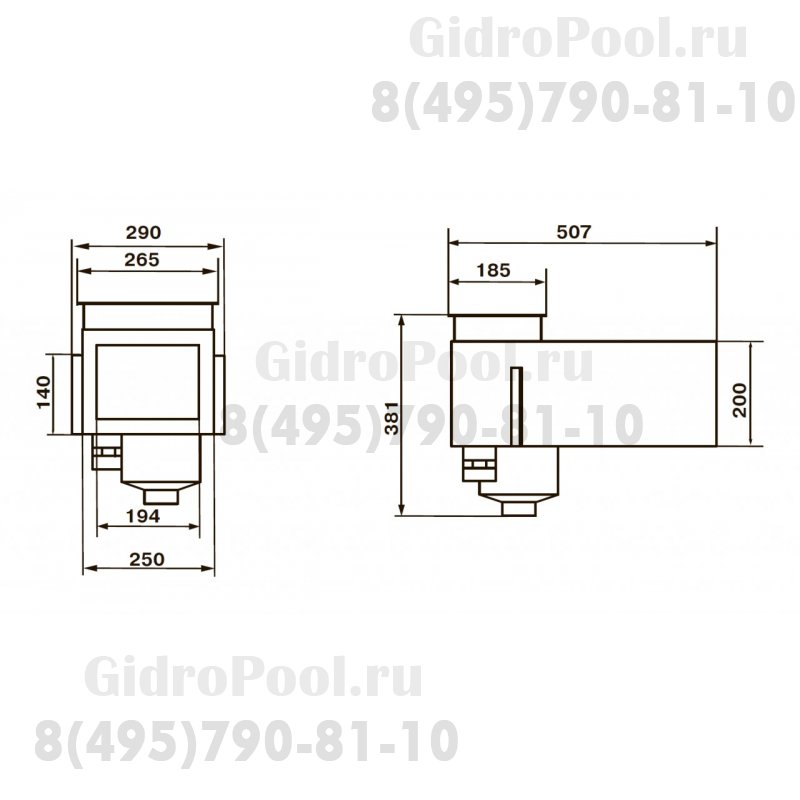Скиммер из нерж. стали (универсал) A.S-2.D с удлиненной горловиной М.S1.3
