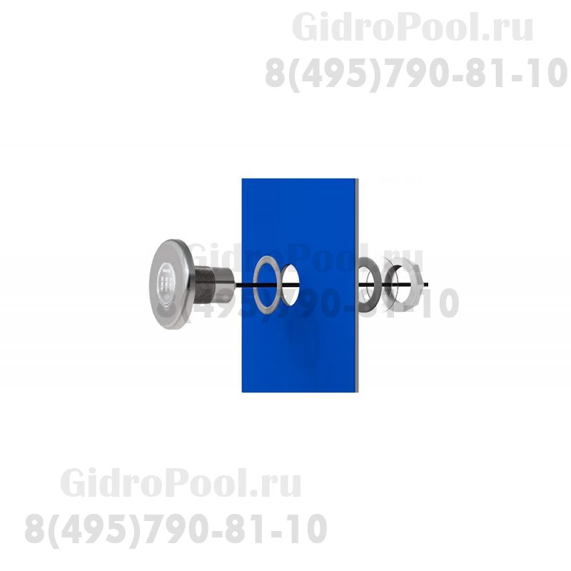 Прожектор встр.из нерж.стали 1 1/2 (18Вт/12В) LED RGB WAKING HJ-FG-SS100 -1,5