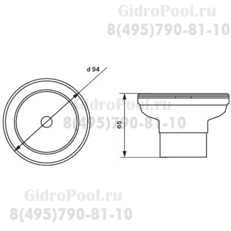 Форсунка возврата воды донная из нерж. стали (универсал. боковой подачи) M.FD.B