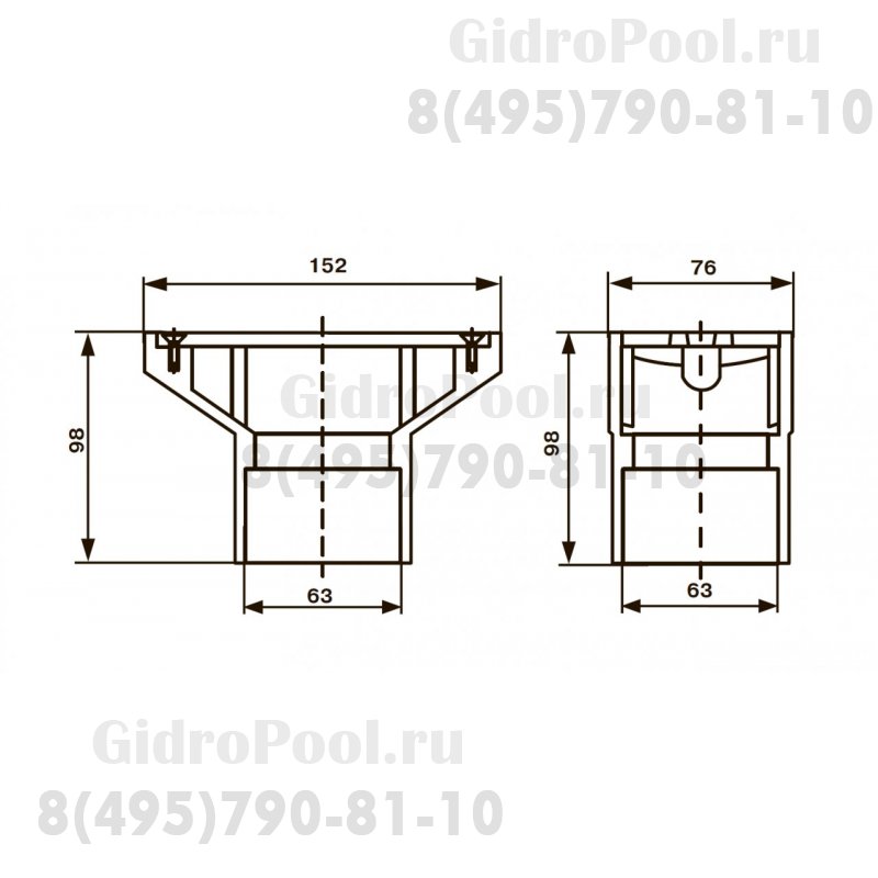 Выпуск из переливного лотка (плитка) Kripsol BTS.С