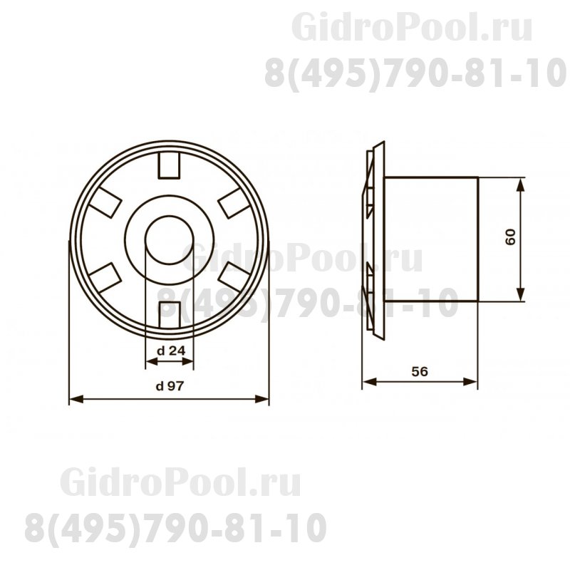 Форсунка возврата воды (плитка) Kripsol BOR-24