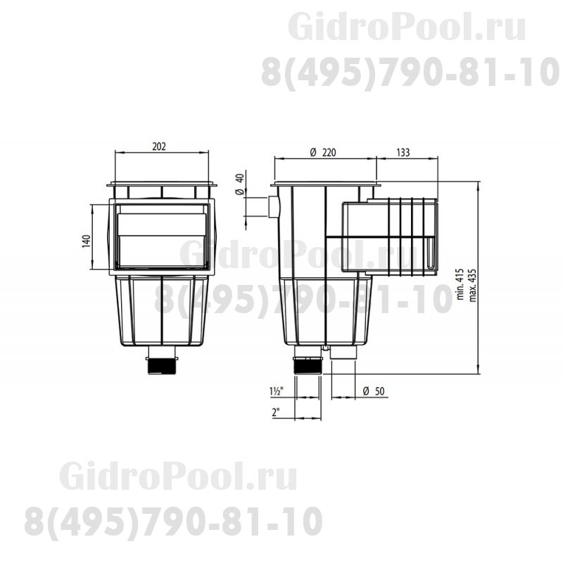 Скиммер (плитка узкий б.) Astral (00250)