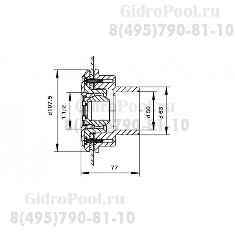 Форсунка возврата воды Ocean M5 Peraqua (170882/170882A)