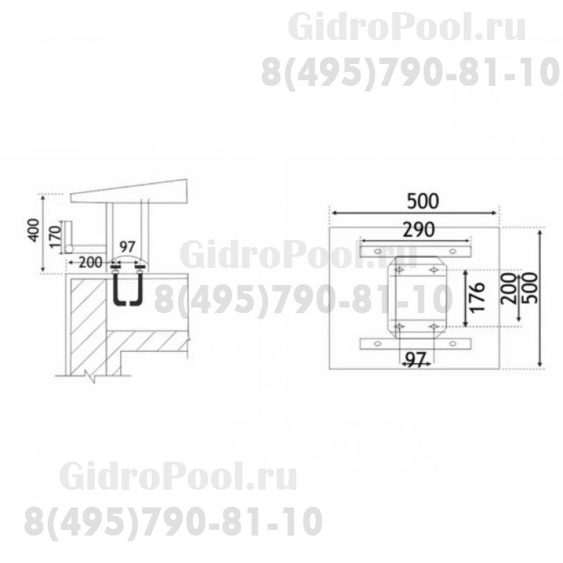 Стартовая тумба PK-006, из стекловолокна, выс.400мм.