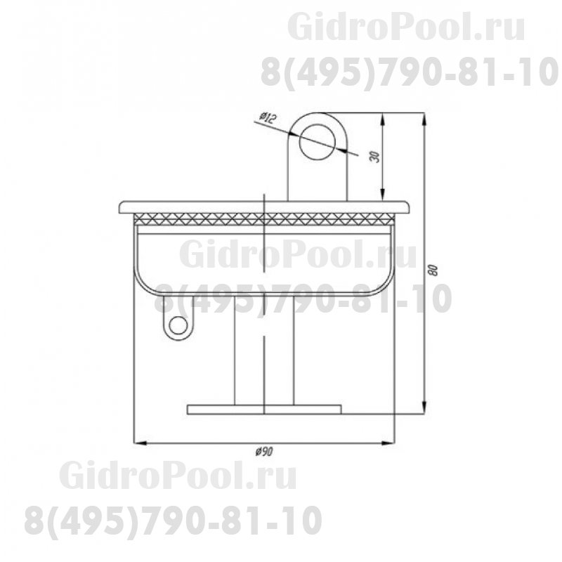 Анкерное крепление с выдвижным крюком для разд. дорожек универсальный, AISI-316