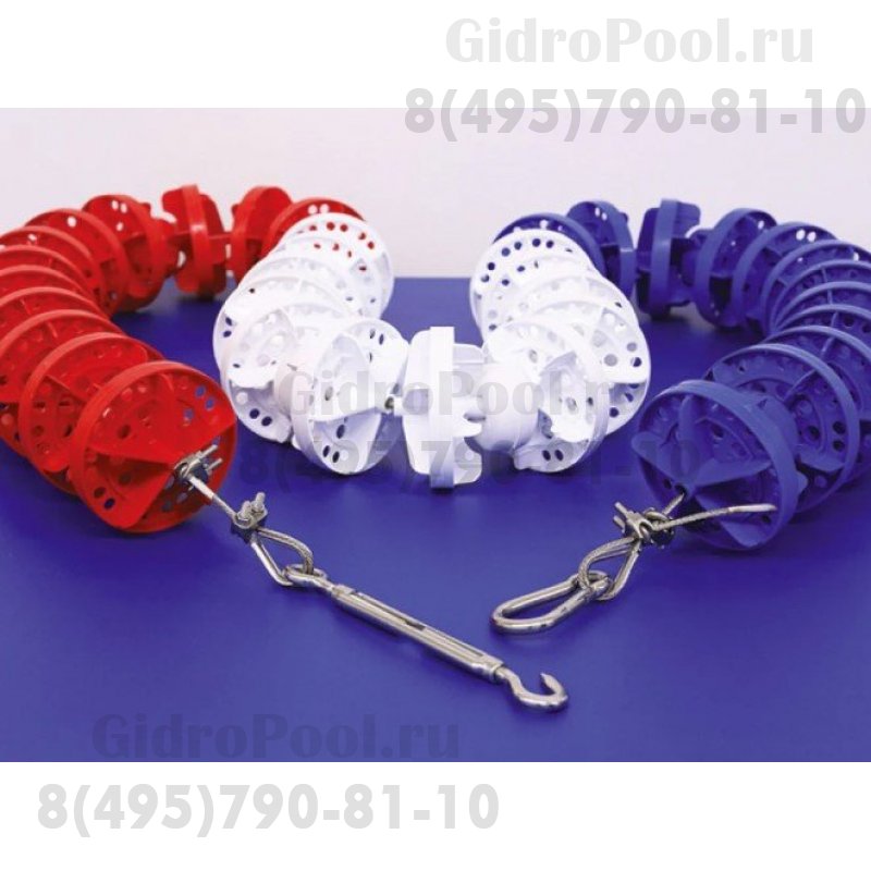 Дорожка разделительная для бассейна 50м., волногасители д.100 мм. ( без троса-шнура и креплений)