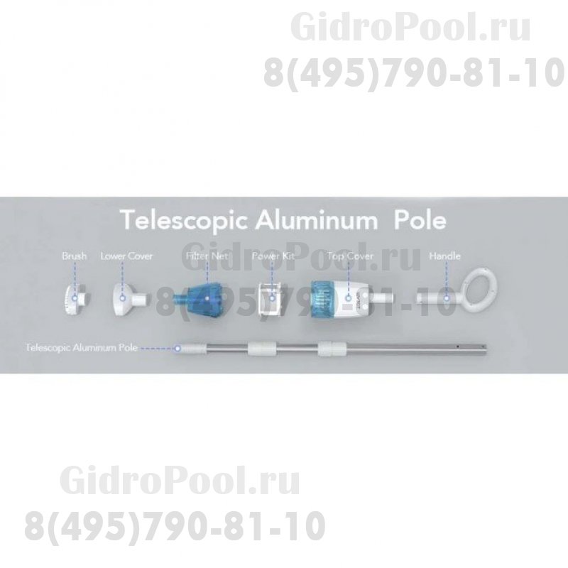 Пылесос ручной Hyson 100, мощность 15 Вт, Li-ion 5.2 Ач, пр-ть 3 м³/час, штанга 0,2-1.5 м