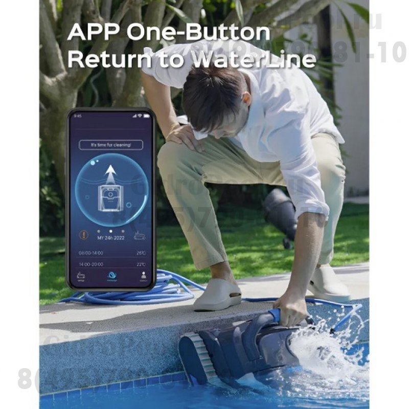 Робот-пылесос WY450, 200Вт, 220В, 15м³/час, дно/стены, блютуз, кабель 30м, до 390м²