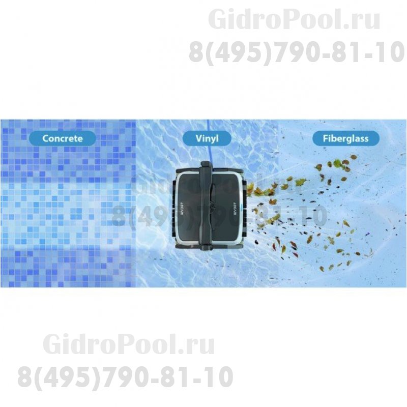 Робот-пылесос Grampus 800,118/150Вт, 220В, 16м³/час, дно/стены, блютуз, кабель18м, до130м²