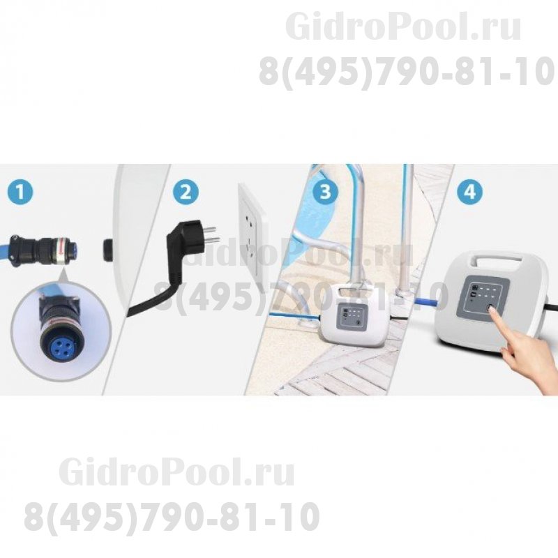 Робот-пылесос Grampus 800,118/150Вт, 220В, 16м³/час, дно/стены, блютуз, кабель18м, до130м²