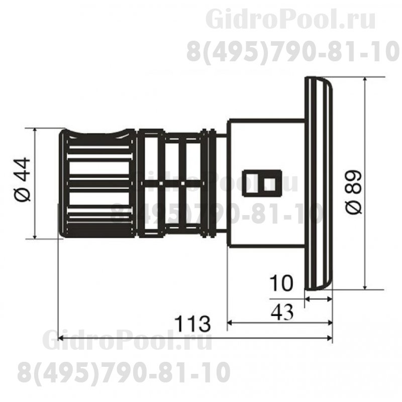 Форсунка гидромассажная из ABS, пластика, 10-12м³/час /0034